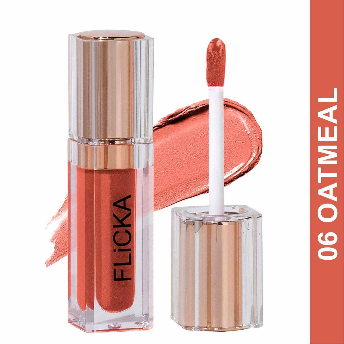 FLiCKA Flicka Ru Ready Liquid Matte Lipstick in Oatmeal, lightweight and easy to apply with a smooth finish, shown in the image.