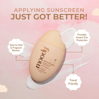 Moody Sensisoothe Mineral Sunscreen SPF 50 PA++++ With Rice Water & Ceramides For Senstive Skin