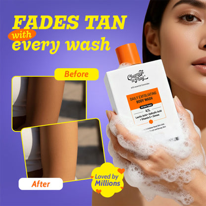 Chemist At Play Exfoliating Body Wash with 4% Lactic Acid, Salicylic Acid & Vit E, Treats Back Acne