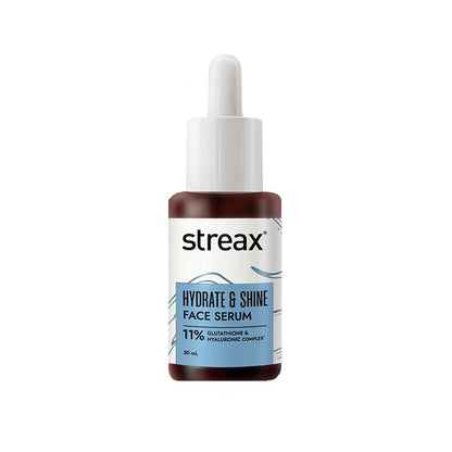 Streax Hydrate & Shine Face Serum With 11% Hyaluronic Acid Complex For Brightening, 48 Hr Hydration