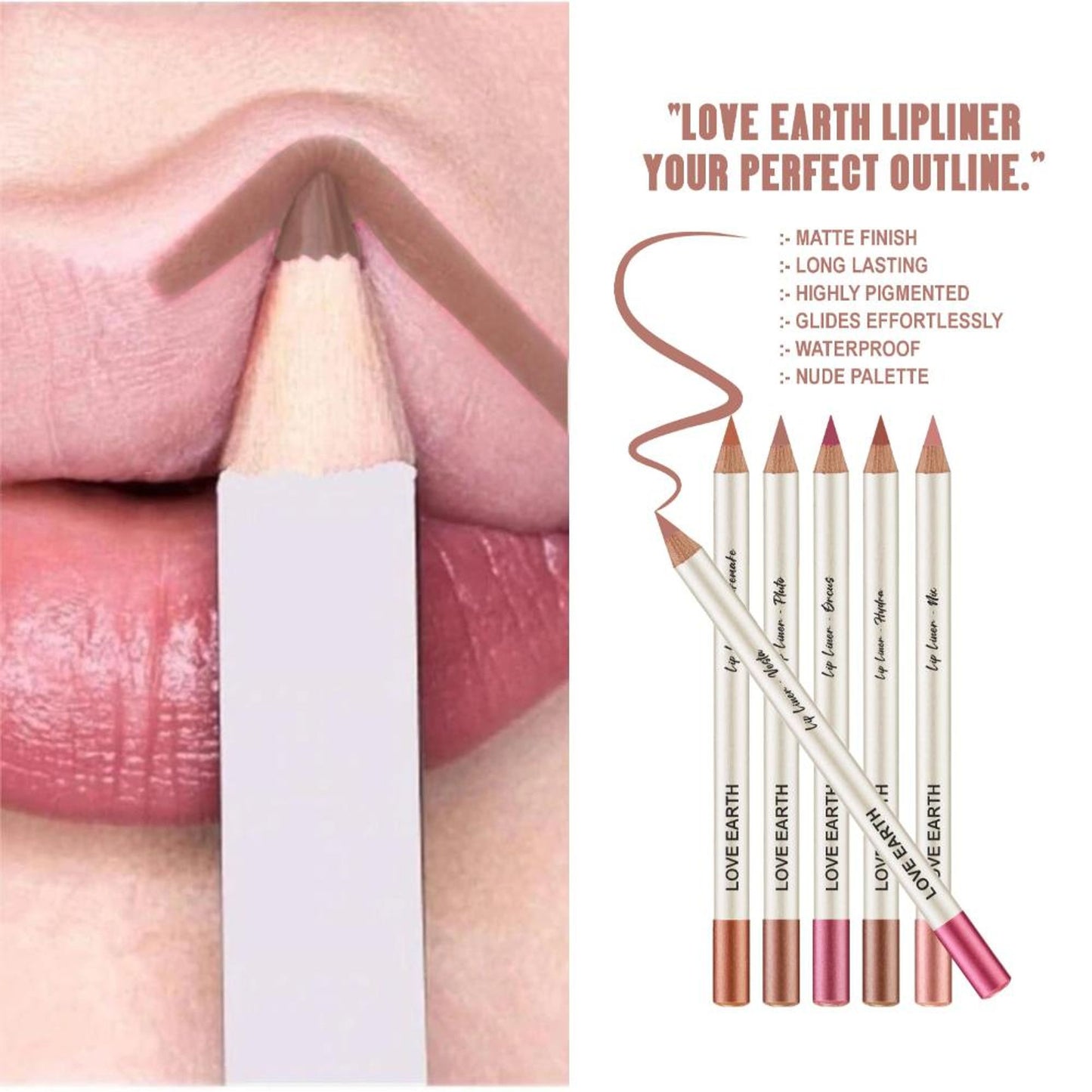Love Earth Lip Liner Everyday Nudes - Vesta