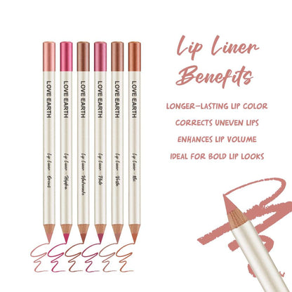 Love Earth lip liner in shade Orcus from the Everyday Nudes collection, featuring a close-up of the creamy beige pencil.