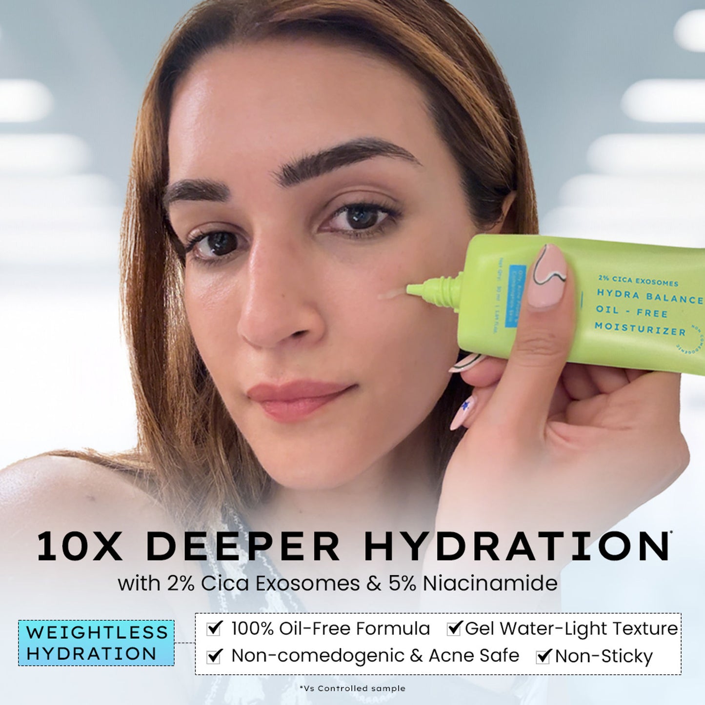 Hyphen 2% Cica Exosome Oil-Free Moisturizer 5% Niacinamide Controls Oil Non-sticky, Light Gel