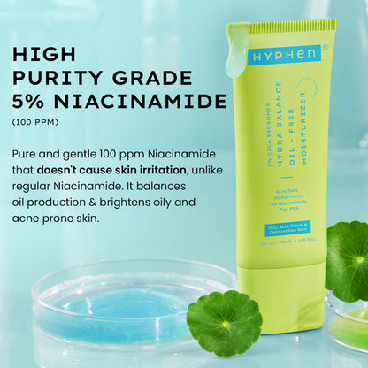 Hyphen 2% Cica Exosome Oil-Free Moisturizer 5% Niacinamide Controls Oil Non-sticky, Light Gel