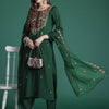 Dhiyona IE Floral Embroidered Thread Work Kurta with Trousers & With Dupatta