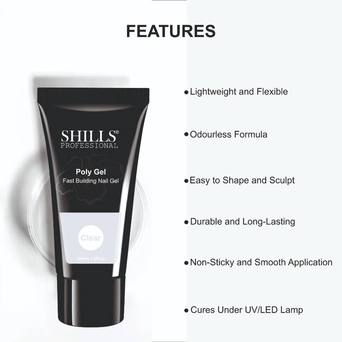 Shills Professional Nail Poly Gel - Clear