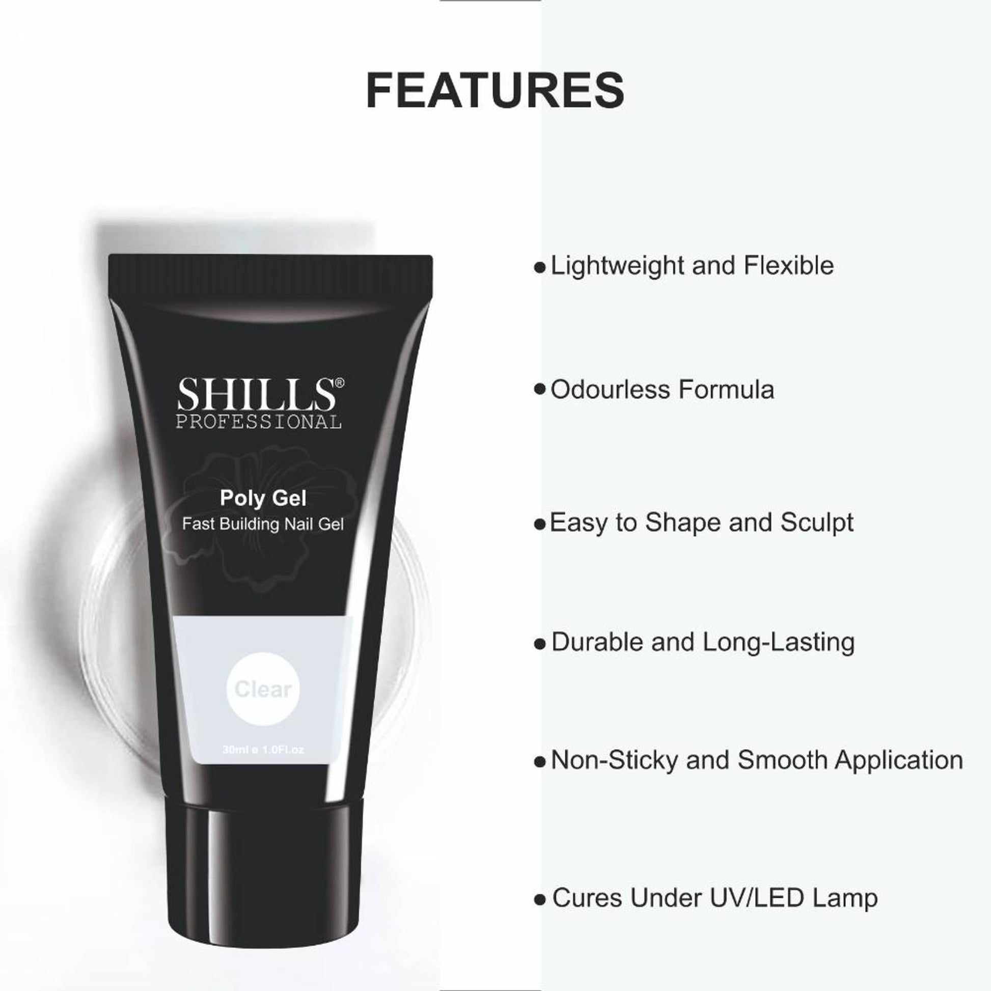 Shills Professional Nail Poly Gel - Clear