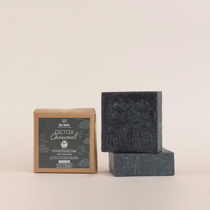 Nat Habit Set Of Brightening Milk Rosehip & Detox Charcoal Butter Bath Soaps Combo