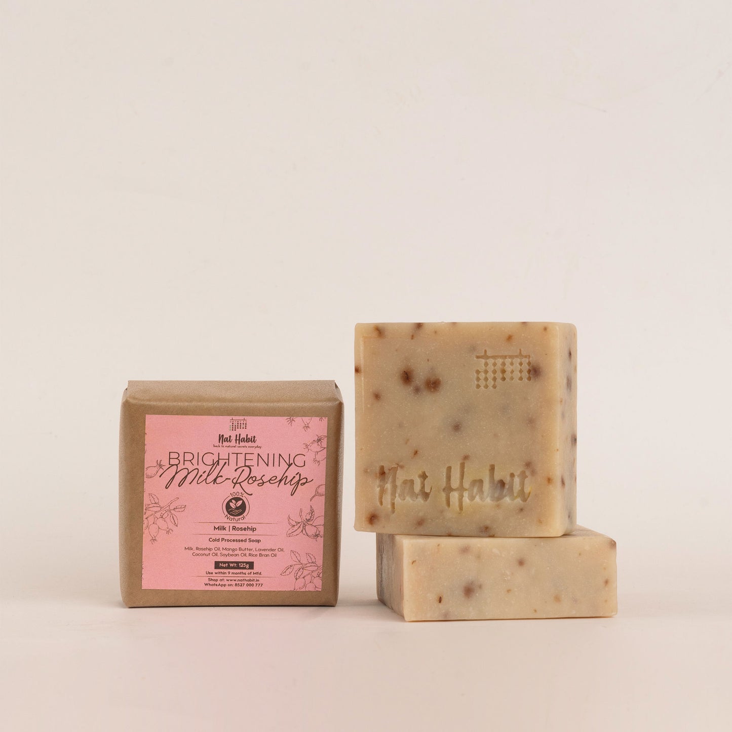 Nat Habit Setof Brightening Milk Rosehip & Exfoliating Orange Bath Soaps Combo