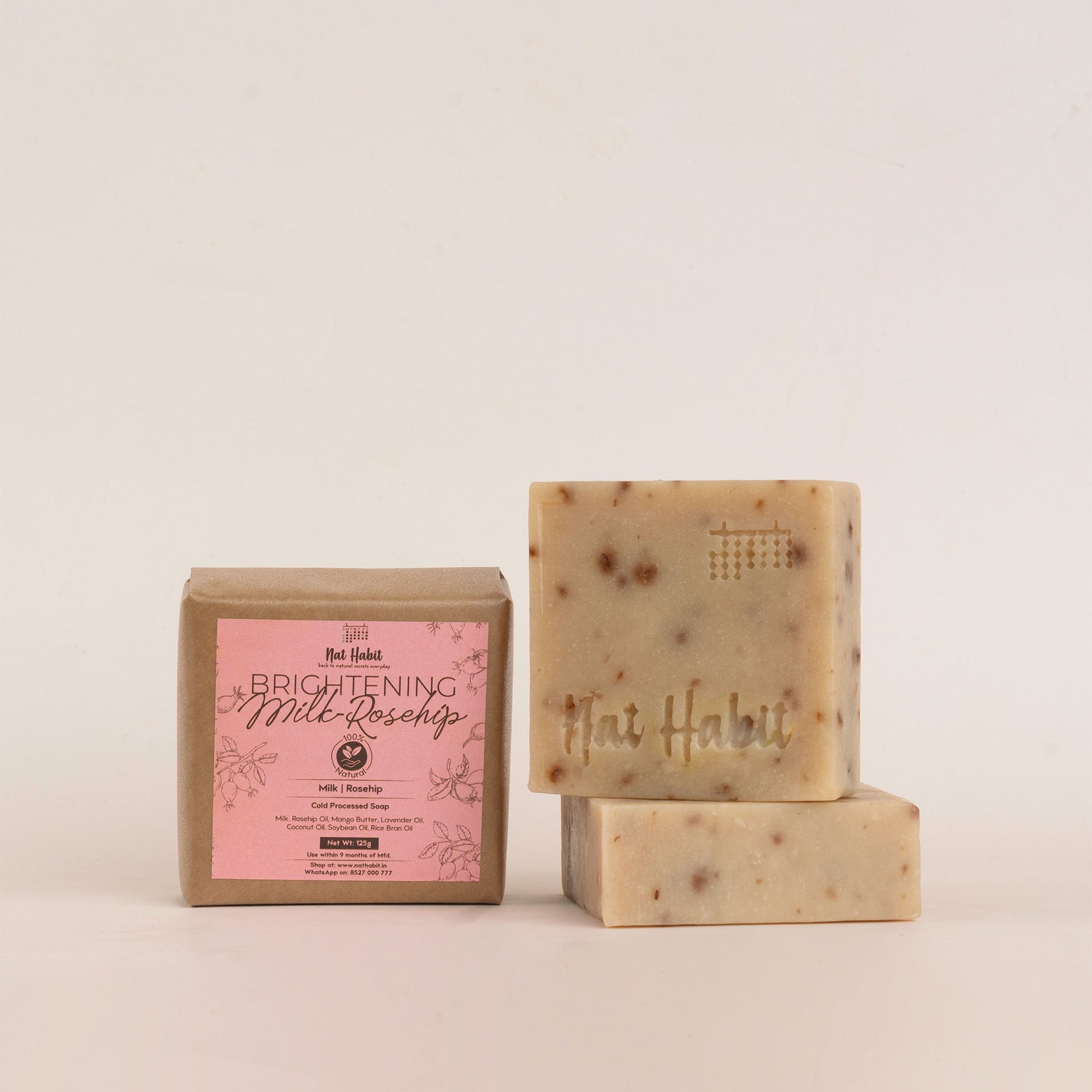 Nat Habit Setof Brightening Milk Rosehip & Exfoliating Orange Bath Soaps Combo