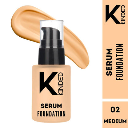 KINDED Serum Foundation Makeup With Avocado Oil Vitamin E Goodness - 02 Medium