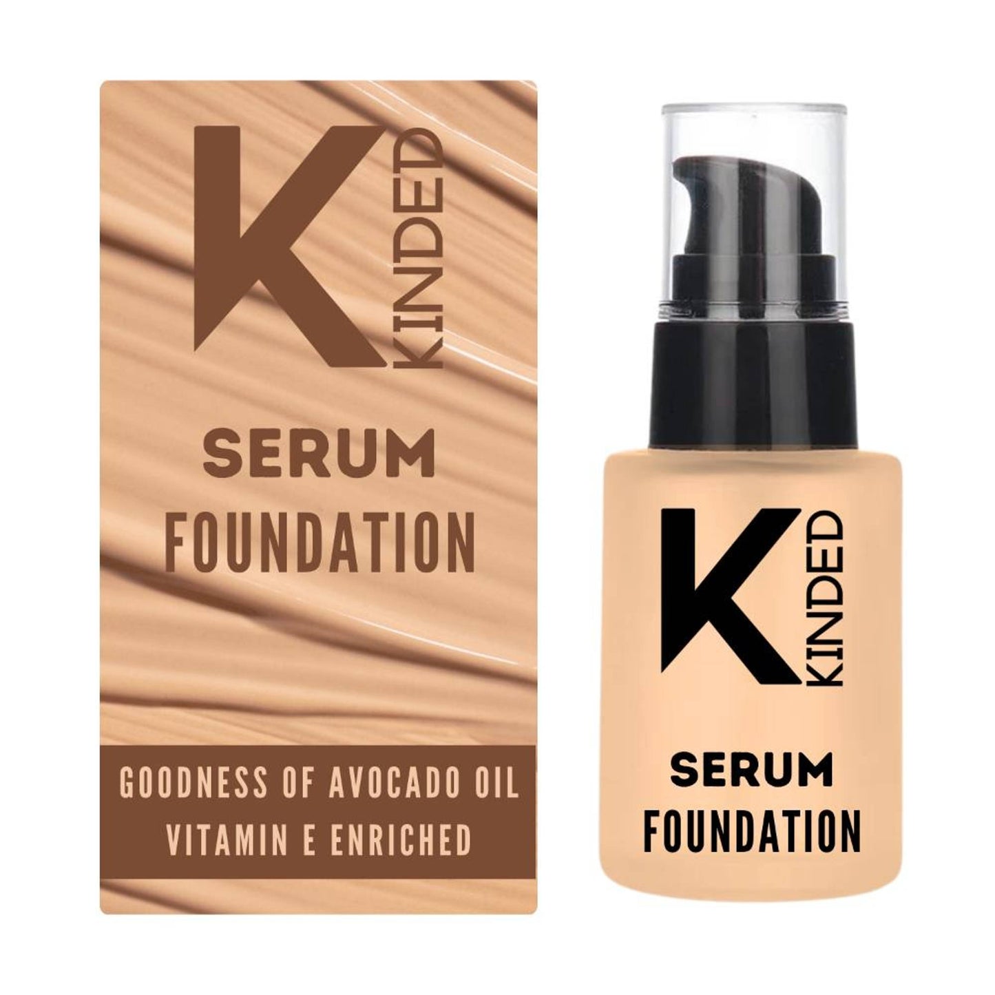 KINDED Serum Foundation Makeup With Avocado Oil Vitamin E Goodness - 02 Medium