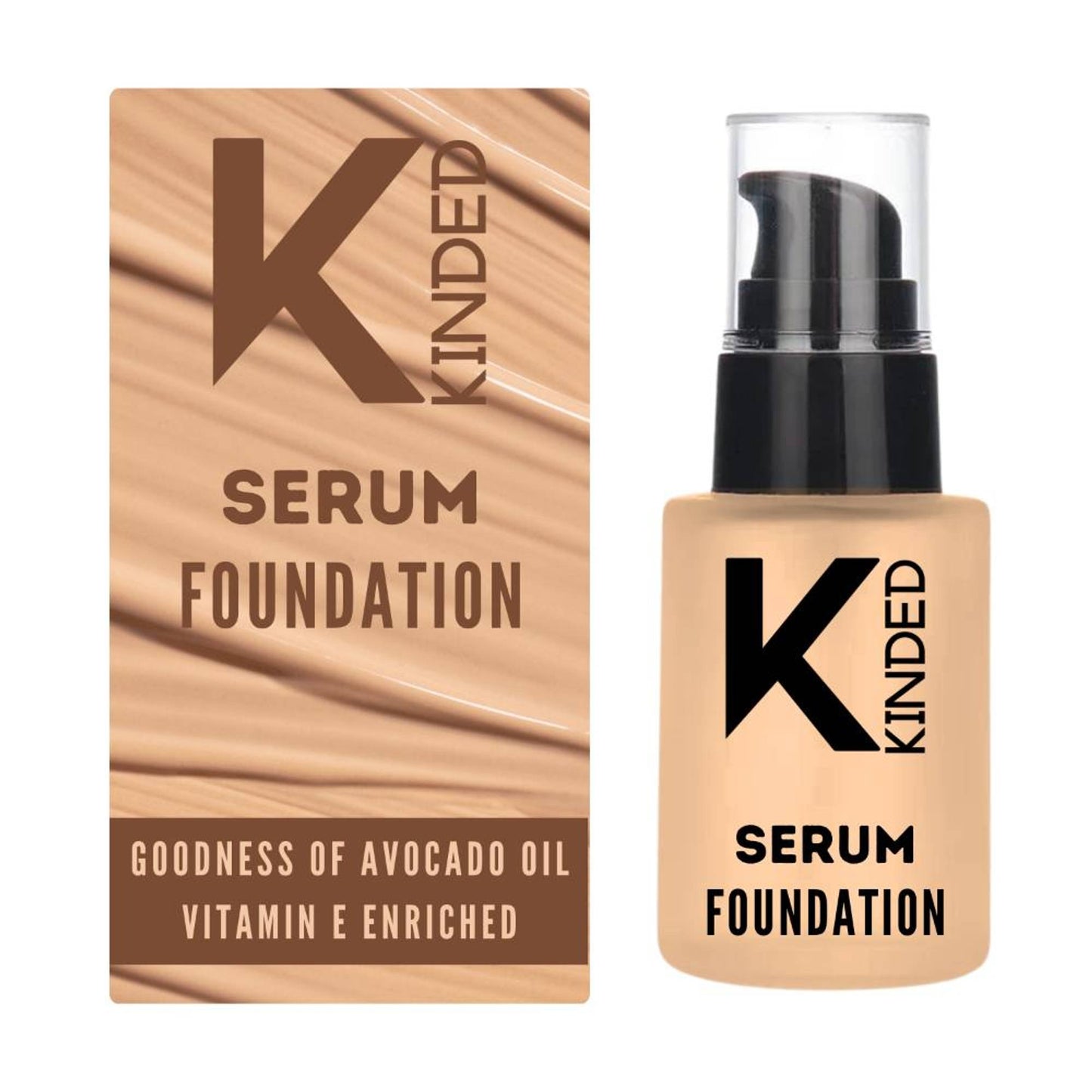 KINDED Serum Foundation Makeup With Avocado Oil Vitamin E Goodness - 04 Beige