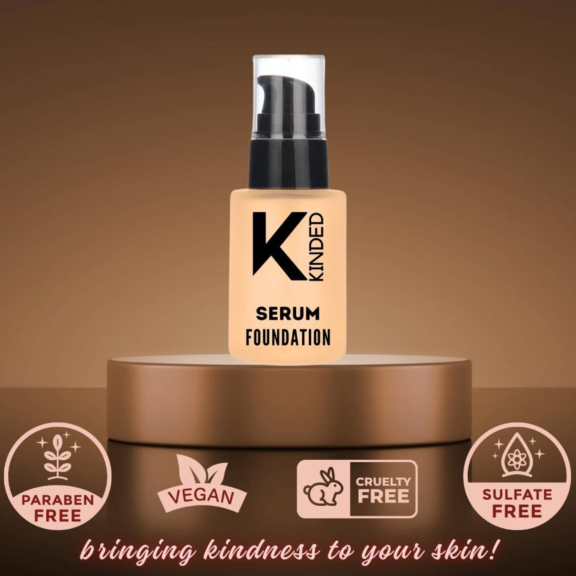 KINDED Serum Foundation Makeup With Avocado Oil Vitamin E Goodness - 05 Almond