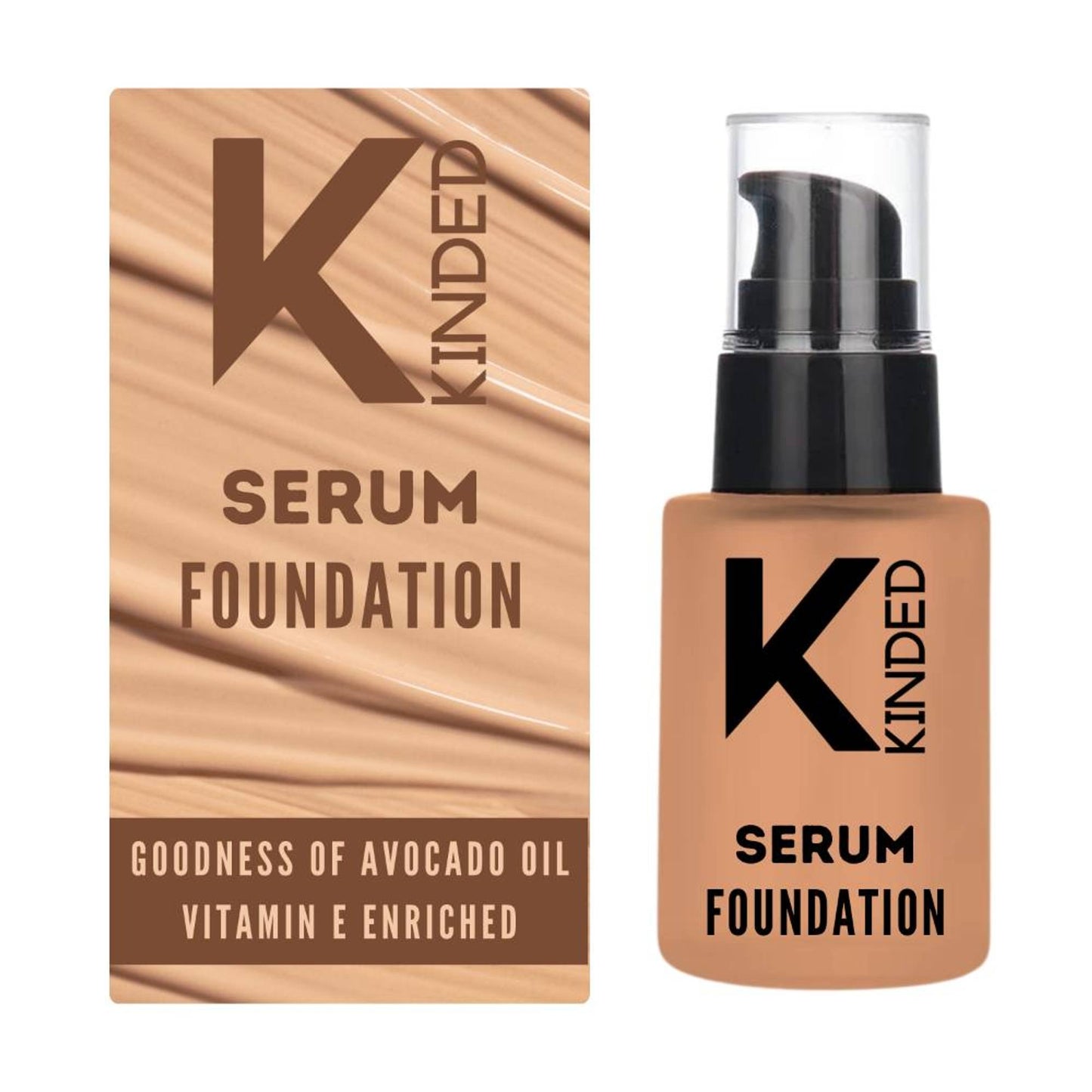 KINDED Serum Foundation Makeup With Avocado Oil Vitamin E Goodness - 06 Tan