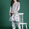 Dhiyona IE Floral Printed Regular Pure Cotton Kurta with Trousers