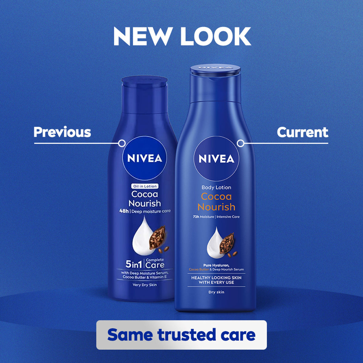 NIVEA 48H Deep Moisture Care Cocoa Butter & Vit E Body Lotion For Very Dry Skin