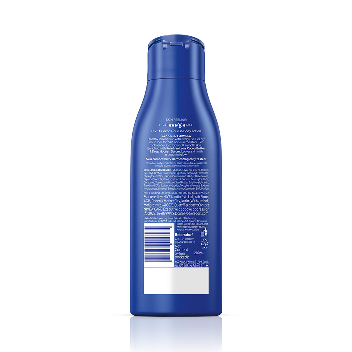 NIVEA 48H Deep Moisture Care Cocoa Butter & Vit E Body Lotion For Very Dry Skin