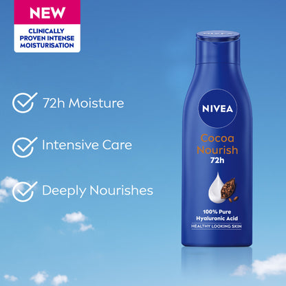 NIVEA 48H Deep Moisture Care Cocoa Butter & Vit E Body Lotion For Very Dry Skin