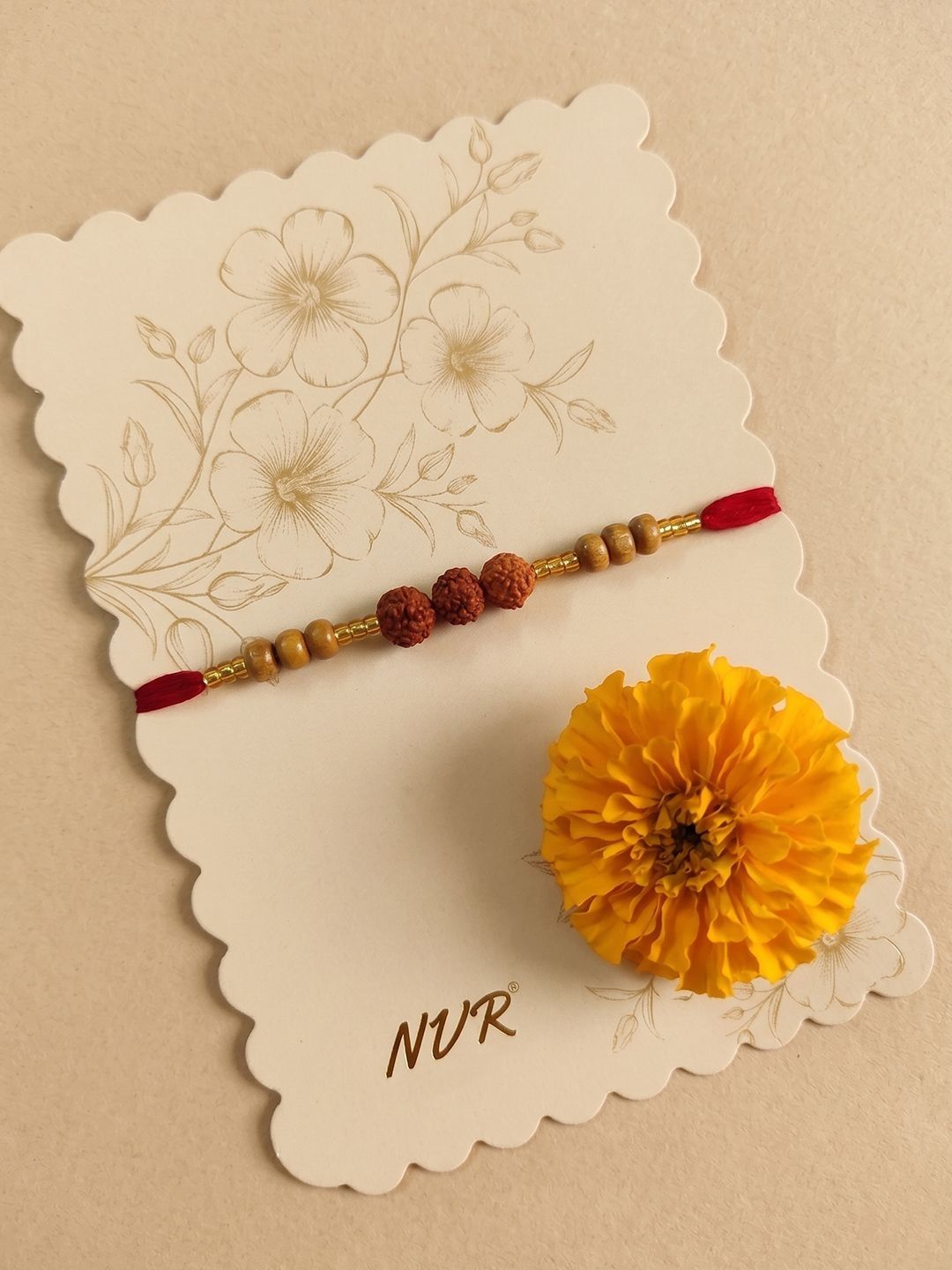 Anouk Religious Rudraksh & Red Thread Rakhi With Roli Chawal Chandan Mishri