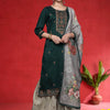 Indyancart VA Women Ethnic Motifs Embroidered Kurta with Palazzo & Dupatta