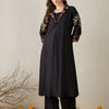 Dhiyona IE Women Floral Embroidered Regular Thread Work Kurta with Trousers