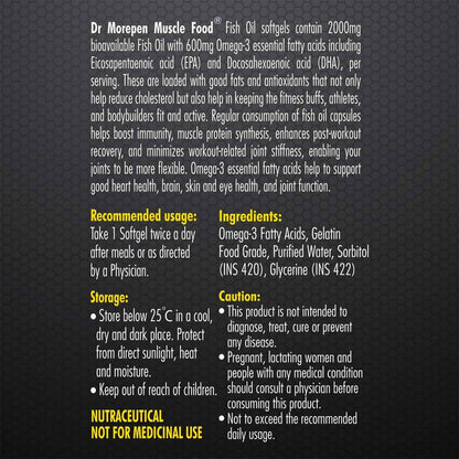 Dr. Morepen Muscle Food Omega-3 2000mg Fish Oil Softgels