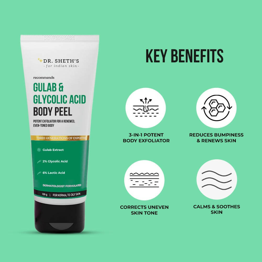 Dr. Sheth's Gulab & Glycolic Acid Body Peel - Indyancart