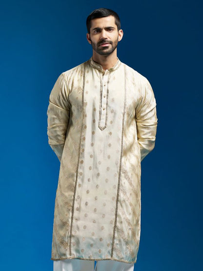 Men's Tissue  Banarasi Tissue Straight Kurta