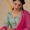 Indyancart IE Women Floral Printed Regular Pure Cotton Kurta with Trousers & With Dupatta