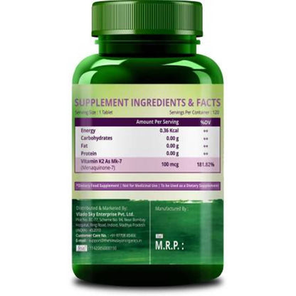 Himalayan Organics Vitamin K2 100 Mcg Tablets