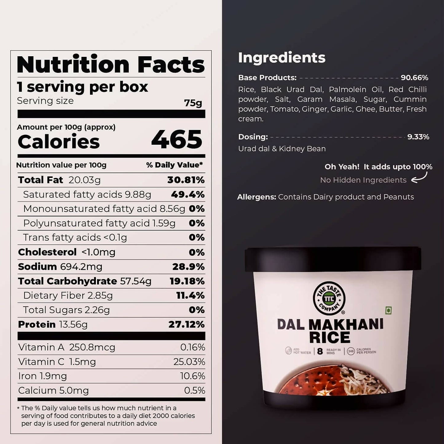 The Taste Company Dal Makhani Rice