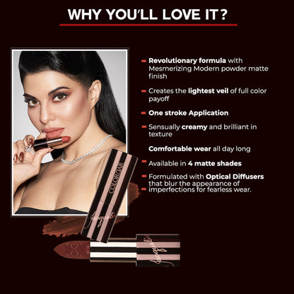 Colorbar X Jacqueline Sinful Matte Lipcolor - Hickey- 028