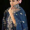 Dhiyona IE Notched Neck Ethnic Motifs Embroidered Gotta Patti Kurta with Trouser & Dupatta