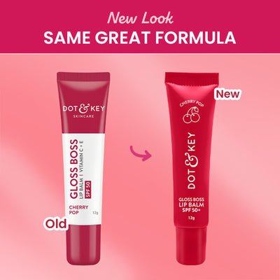 DOT & KEY GLOSS BOSS LIP BALM VITAMIN C + E SPF 50 CARAMEL KISS - 12G - Cherry Pop