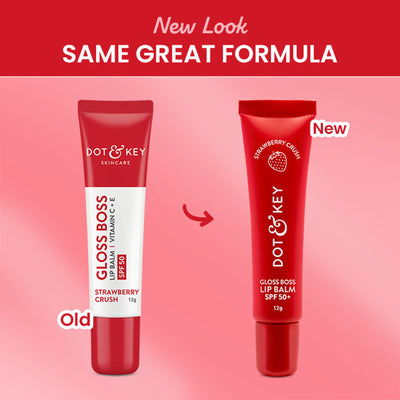 DOT & KEY GLOSS BOSS LIP BALM VITAMIN C + E SPF 50 CARAMEL KISS - 12G - Strawberry Crush
