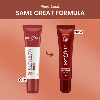 DOT & KEY GLOSS BOSS LIP BALM VITAMIN C + E SPF 50 CARAMEL KISS - 12G - Cocoa Mint
