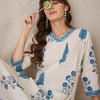 Dhiyona IE Floral Printed V-Neck Pure Cotton Kurta With Trouser