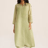 Women's Pistachio Green Silk Kurta