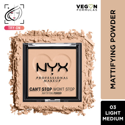 NYX Professional Makeup Can't Stop Won't Stop Mattifying Powder - Tan - Light Medium
