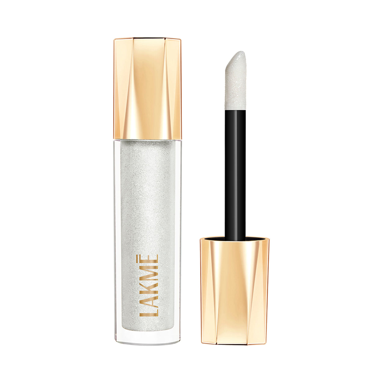 Lakme Glitterati Lip Glaze, High Shine Plumper Lip Gloss Oil with Collagen - Crystal Crush