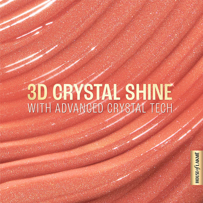 Lakme Glitterati Lip Glaze, High Shine Plumper Lip Gloss Oil with Collagen - Honey Haze