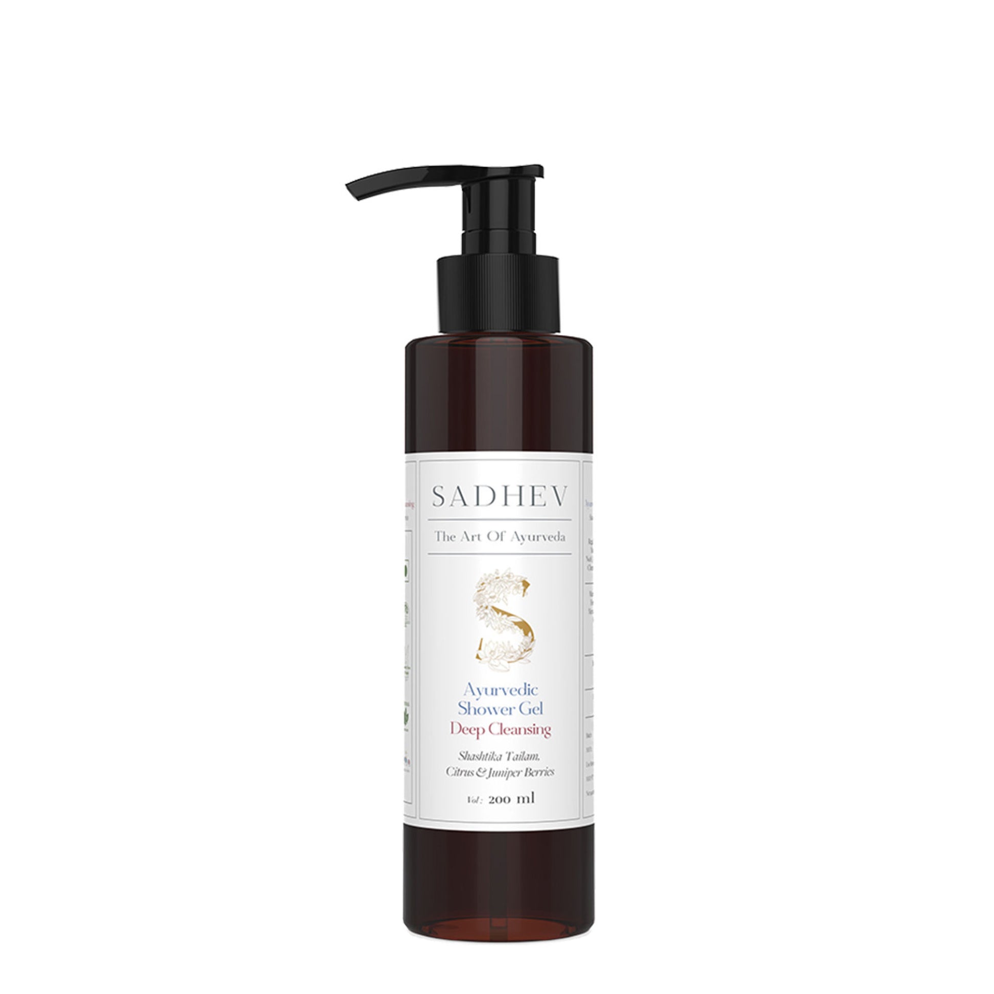 SADHEV Ayurvedic Shashtika Tailam, Citrus & Juniper Berries Deep Cleansing Shower Gel
