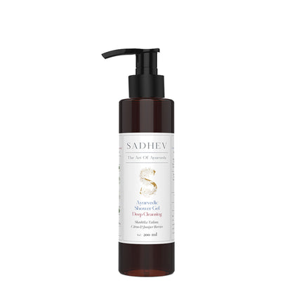 SADHEV Ayurvedic Shashtika Tailam, Citrus & Juniper Berries Deep Cleansing Shower Gel