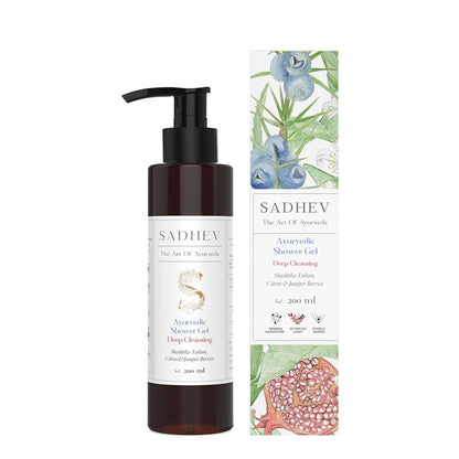 SADHEV Ayurvedic Shashtika Tailam, Citrus & Juniper Berries Deep Cleansing Shower Gel