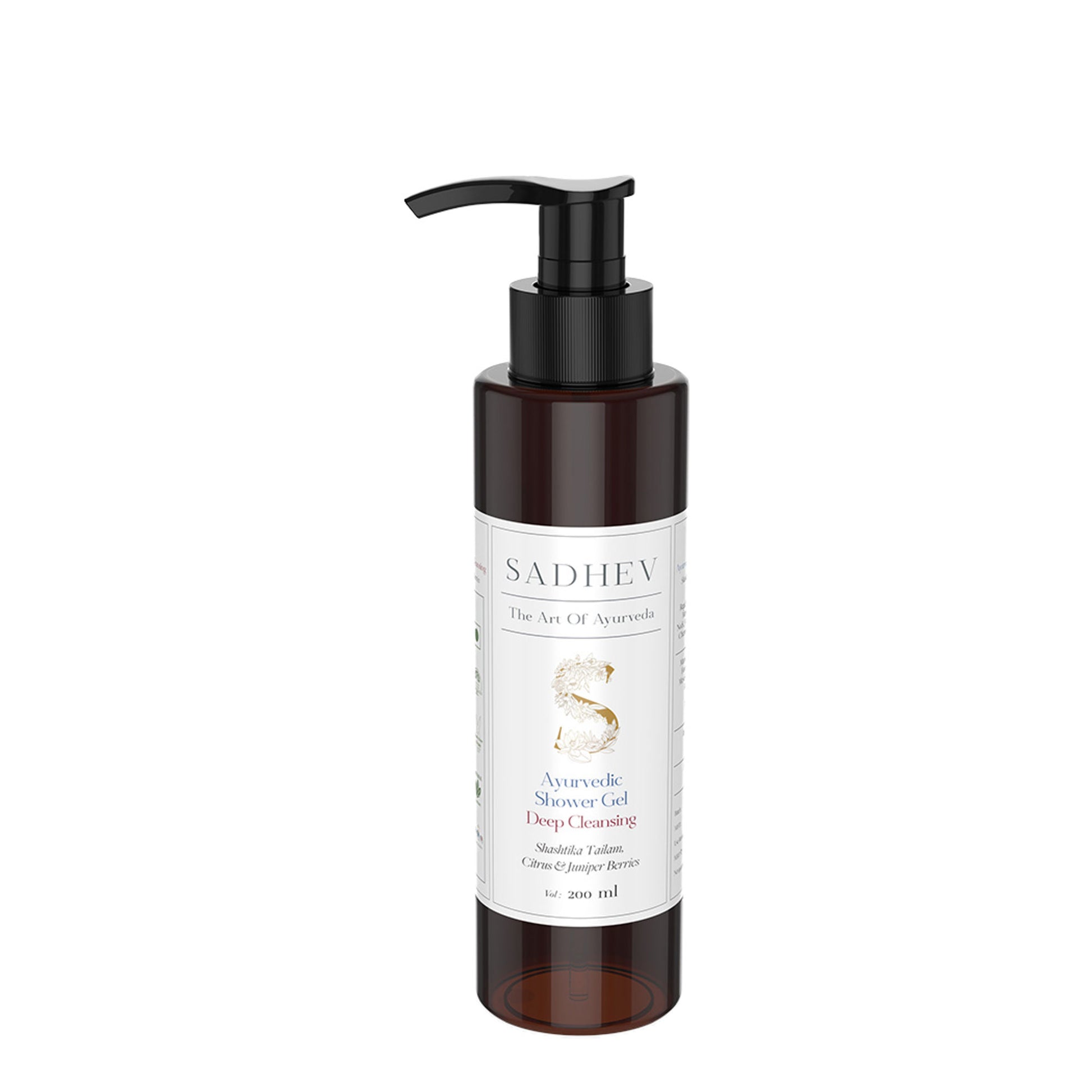 SADHEV Ayurvedic Shashtika Tailam, Citrus & Juniper Berries Deep Cleansing Shower Gel