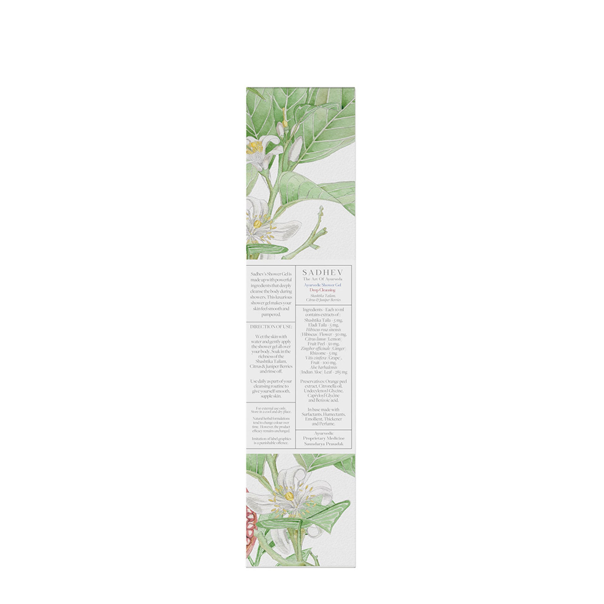SADHEV Ayurvedic Shashtika Tailam, Citrus & Juniper Berries Deep Cleansing Shower Gel