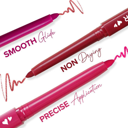 Mila Beauté Pout It Lip Liner Highly Pigmented & Non Drying Enriched With Squalene - Set Of 3