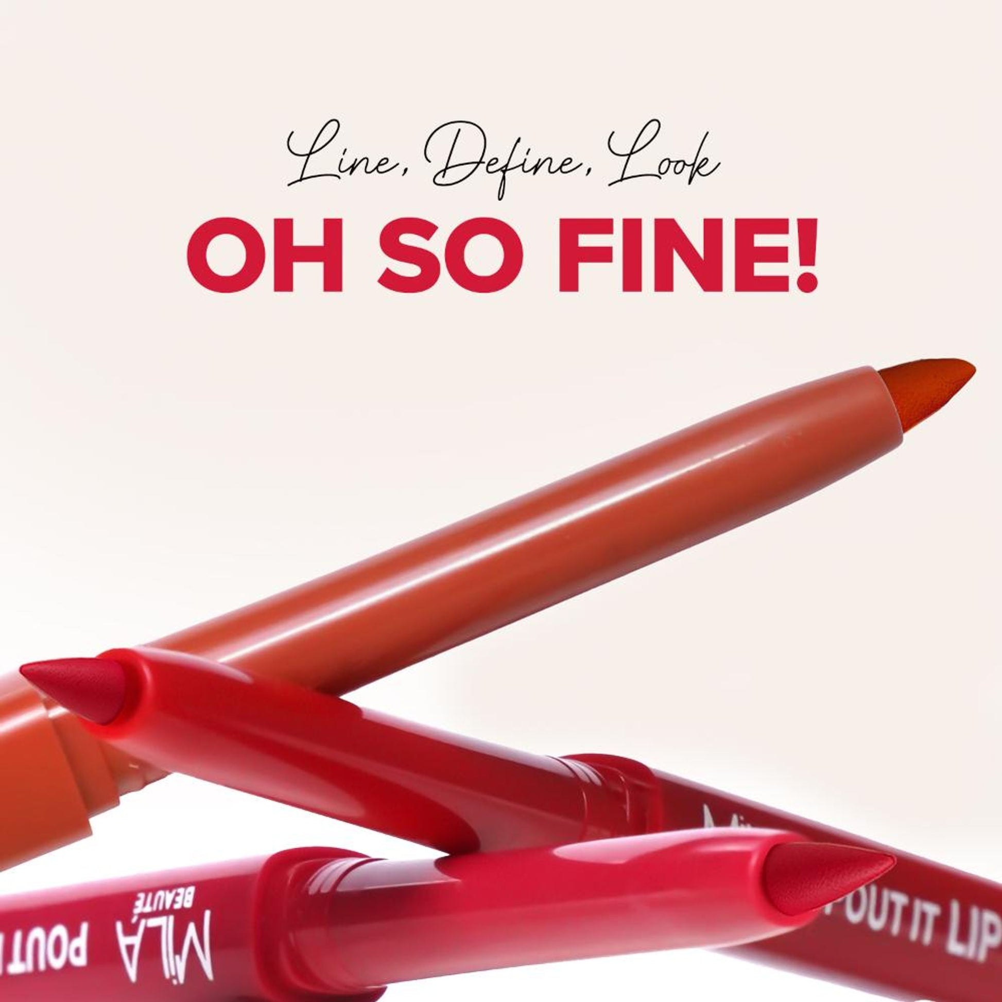 Mila Beauté Pout It Lip Liner Highly Pigmented & Non Drying Enriched With Squalene - Set Of 3