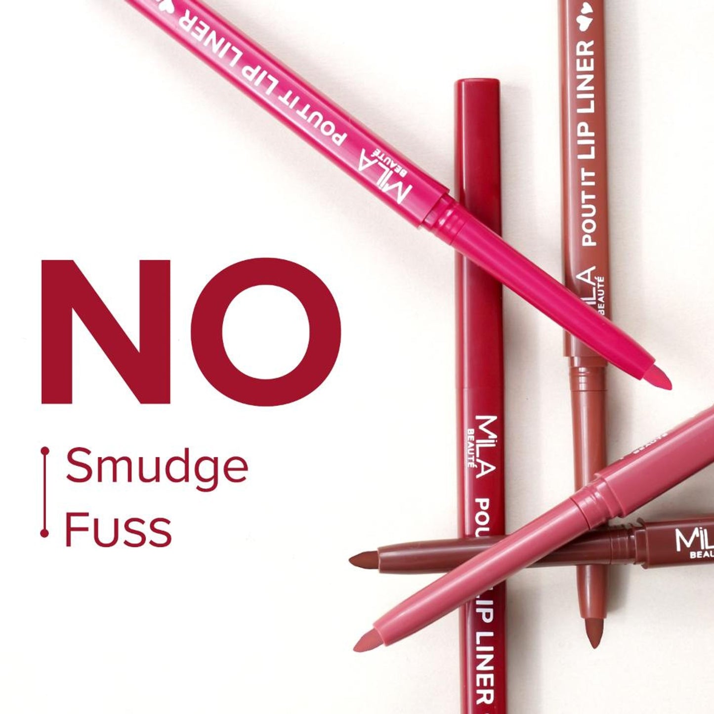 Mila Beauté Pout It Lip Liner Highly Pigmented & Non Drying Enriched With Squalene - Set Of 3